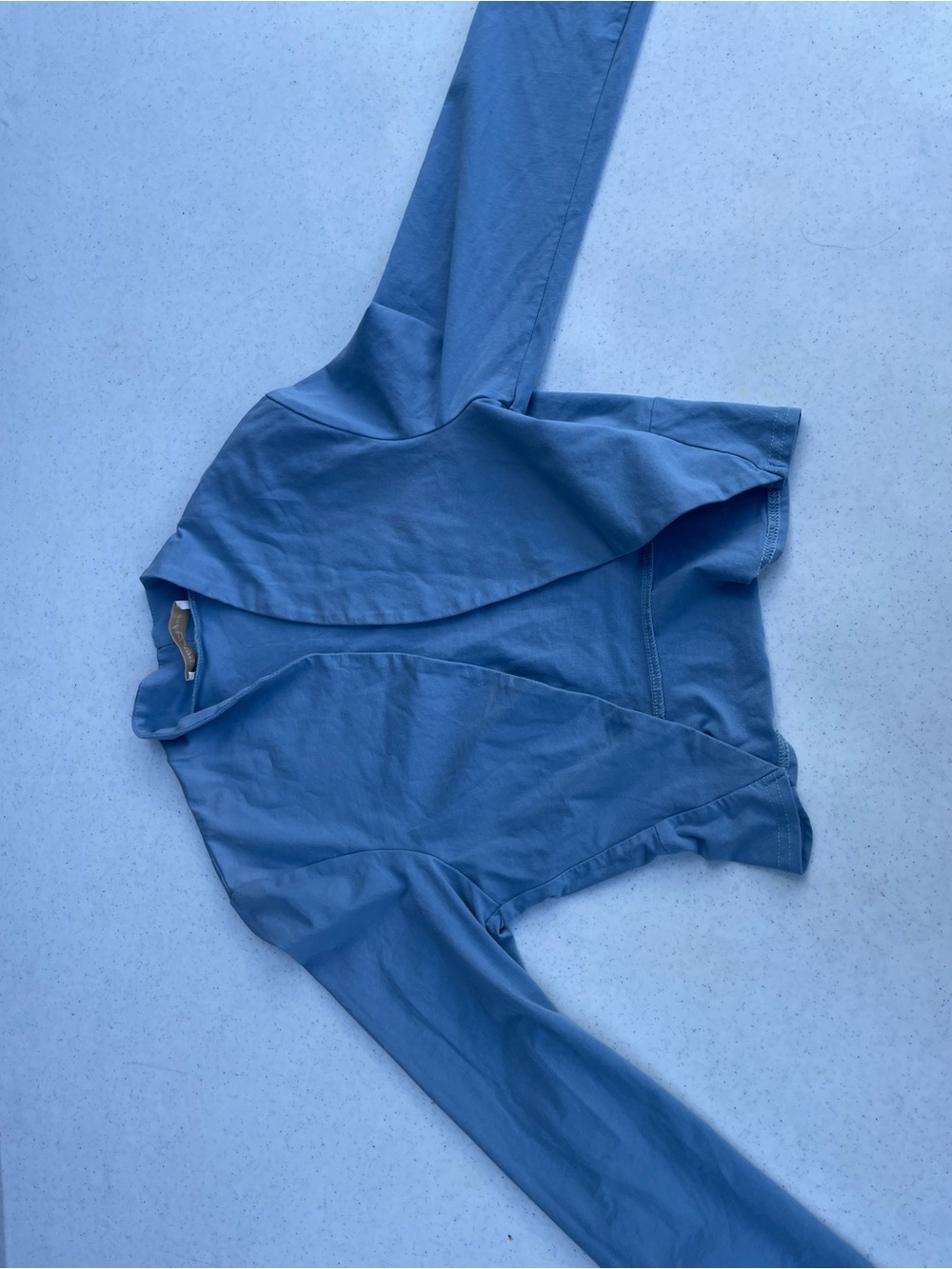 Blue Women's Draped Open-Front Blazer Jacket